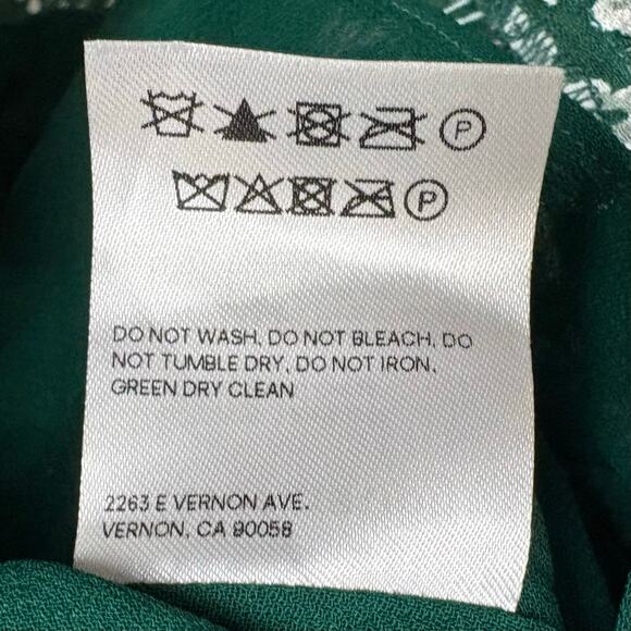 Reformation Esther Green Floral Mini Dress Ruffle Scoop Neck Adjustable Straps 0 - Picture 6 of 14